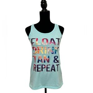 Float Drink Tan Repeat Sleeveless Tank Size S
